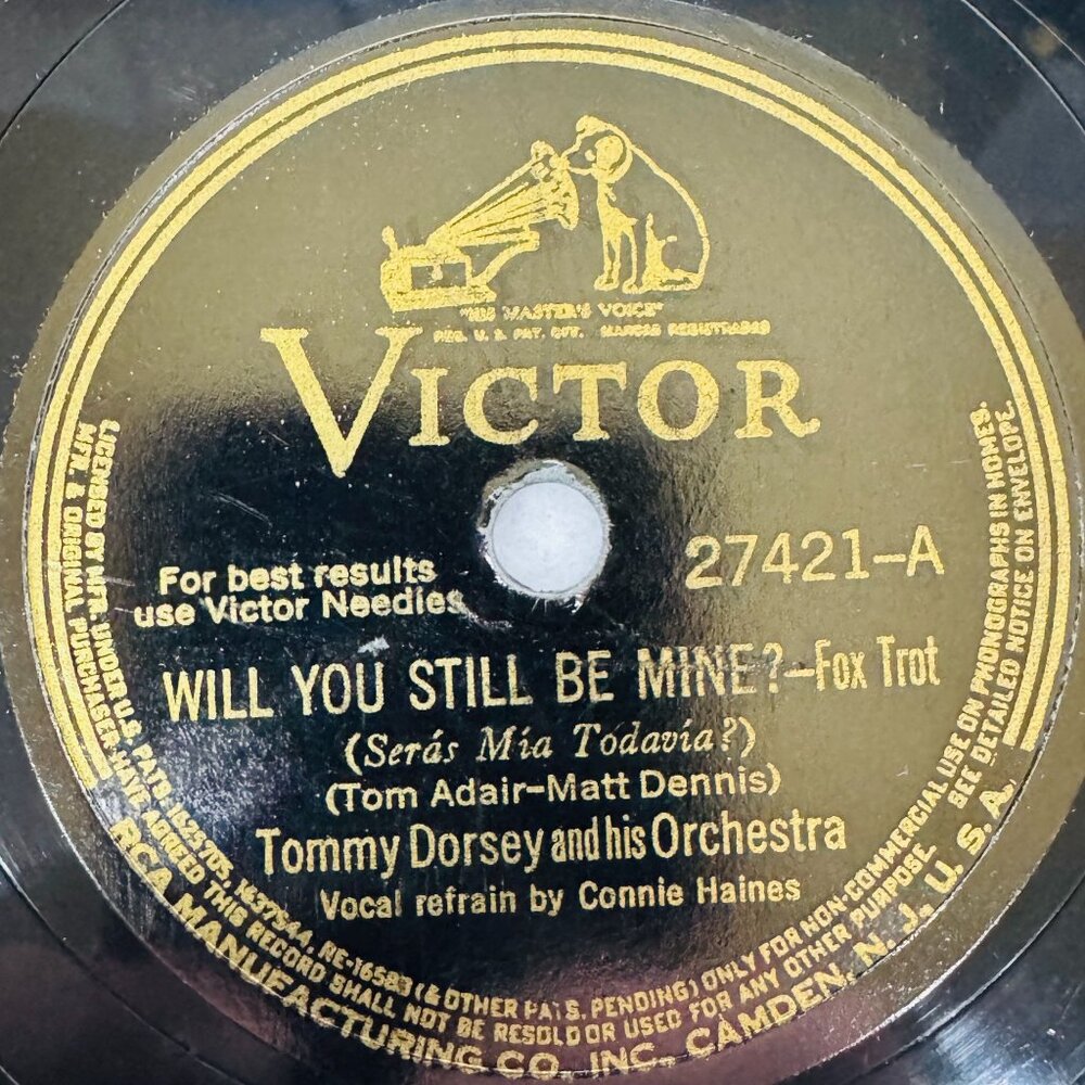Tommy Dorsey Will You Still Be Mine? 10in Shellac 78 RPM Victor 27421 Vintage - Picture 2 of 4